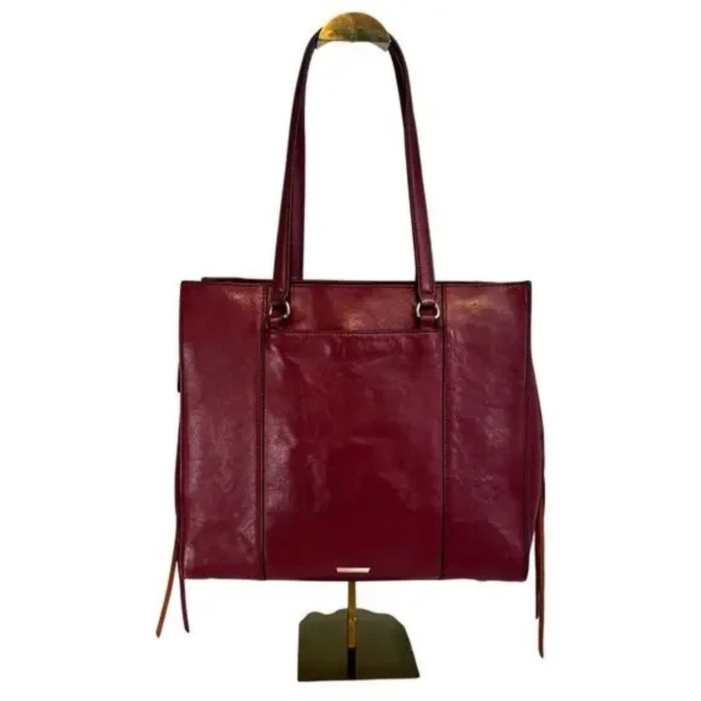 Rebecca Minkoff Shoulder Tote Bag Burgundy Red Large Satchel Leather Work Office